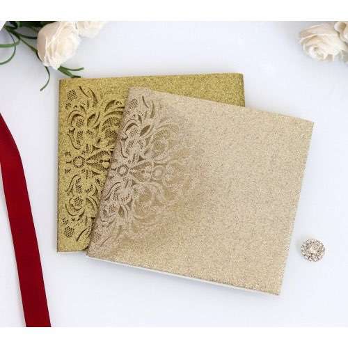 Golden Invitation Card Glitter Thank You Card New Wedding Invitation